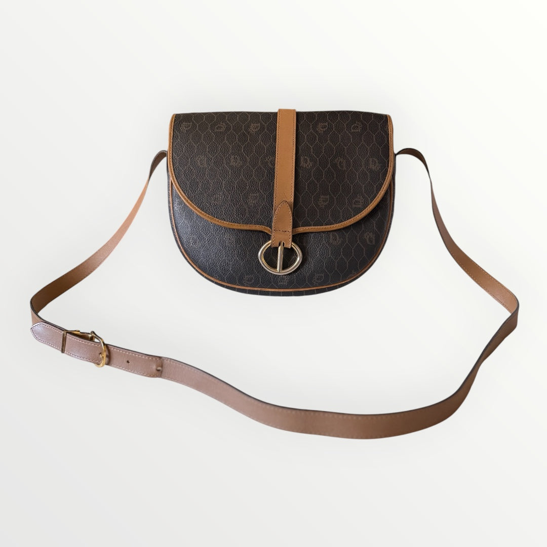 CHRISTIAN DIOR HONEYCOMB SADDLE CROSSBODY BAG
