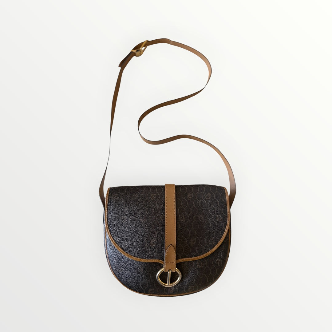 CHRISTIAN DIOR HONEYCOMB SADDLE CROSSBODY BAG