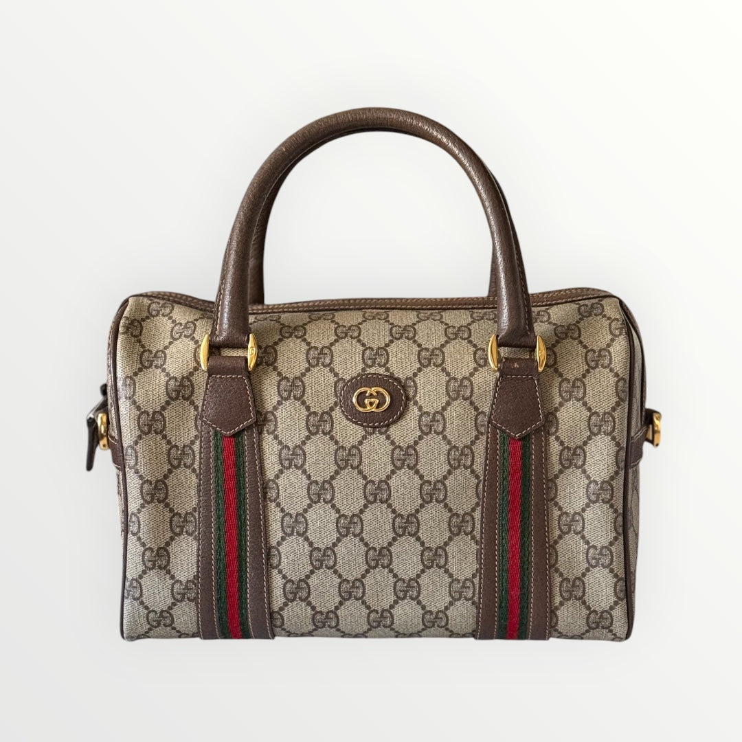GUCCI GG SUPREME SHERRY LINE BOSTON BAG