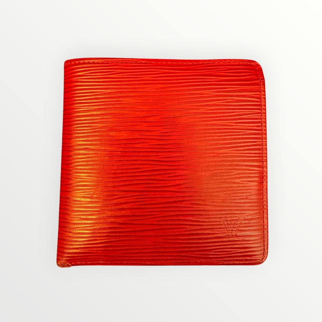 LOUIS VUITTON RED EPI COMPACT WALLET