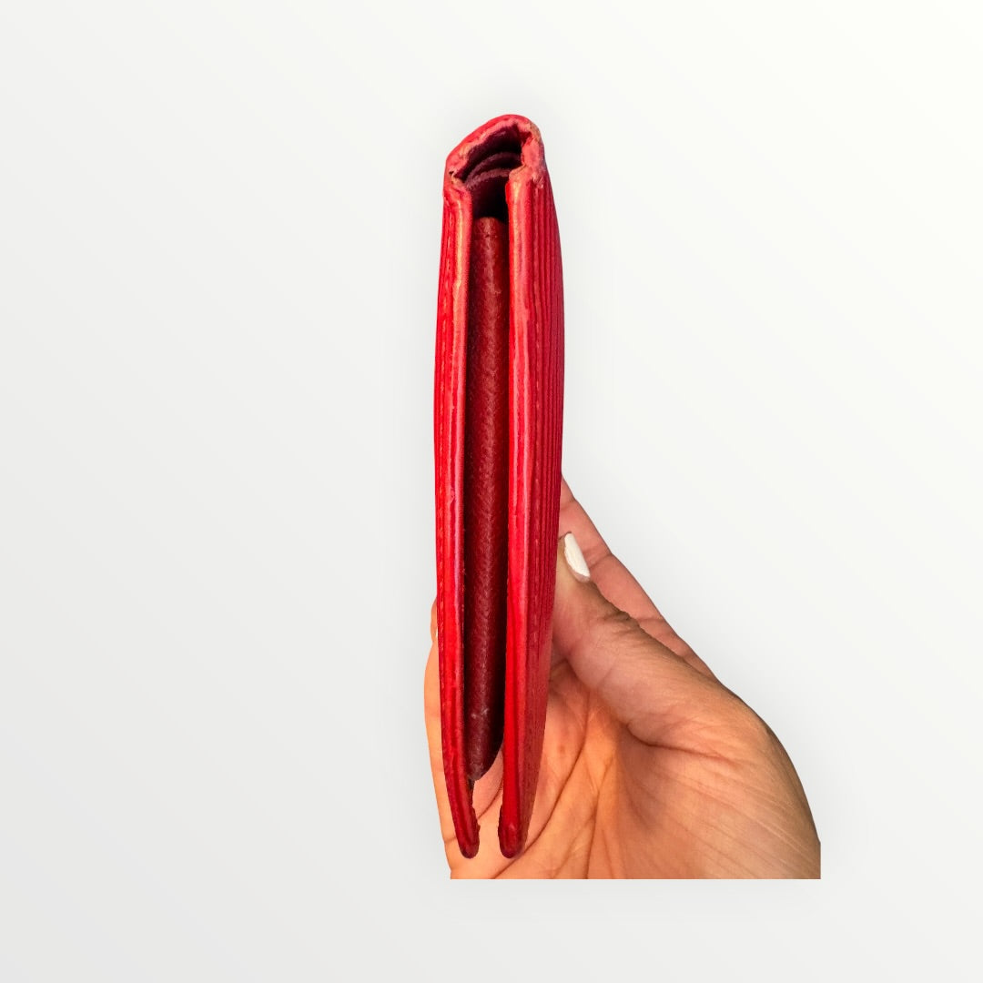 LOUIS VUITTON RED EPI COMPACT WALLET