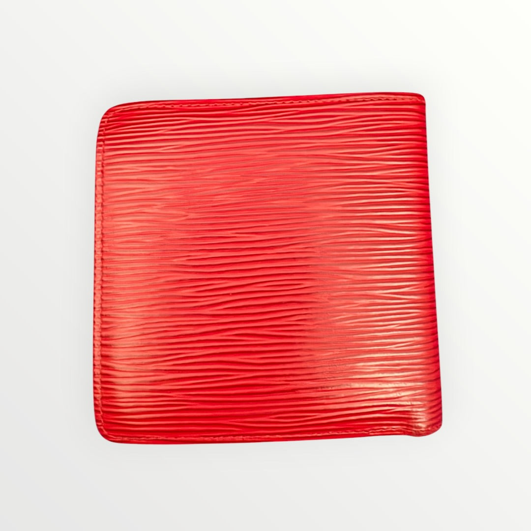 LOUIS VUITTON RED EPI COMPACT WALLET
