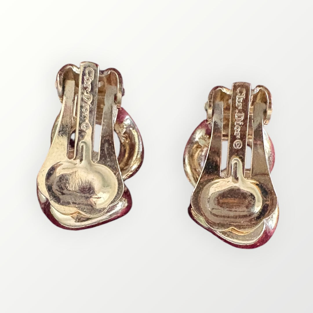 CHRISTIAN DIOR INTERLOCKING KNOT EARRINGS