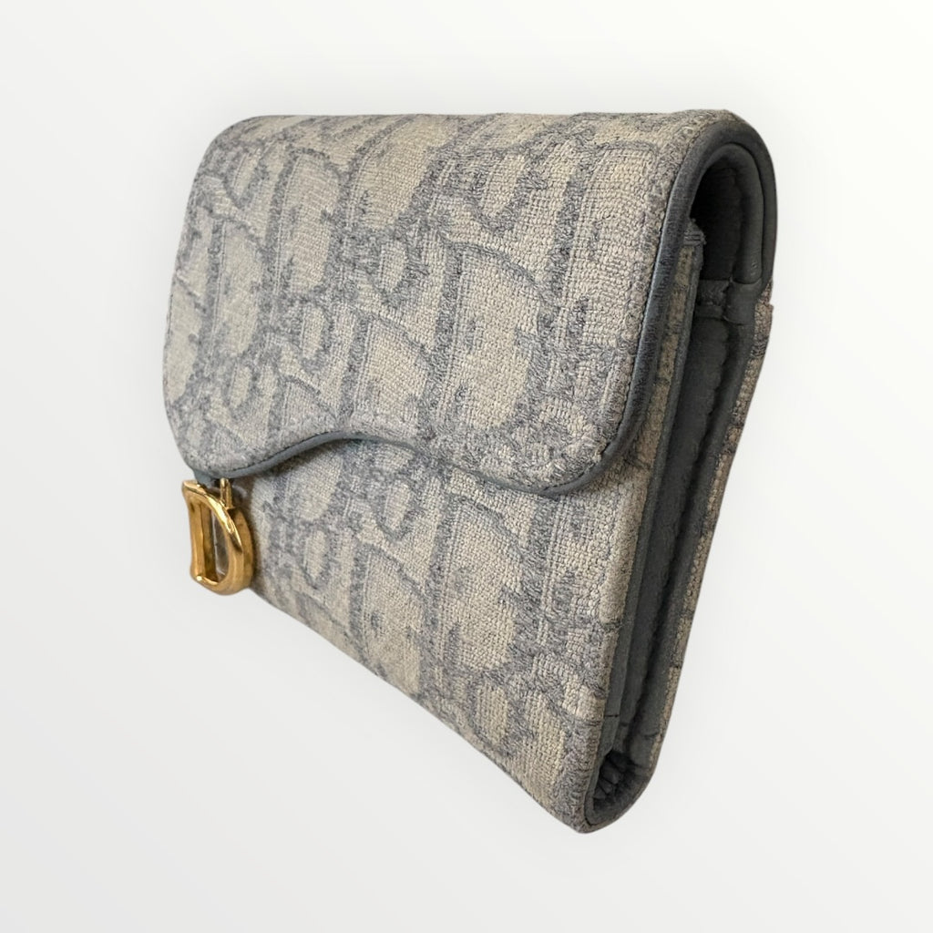 CHRISTIAN DIOR SADDLE LOTUS WALLET