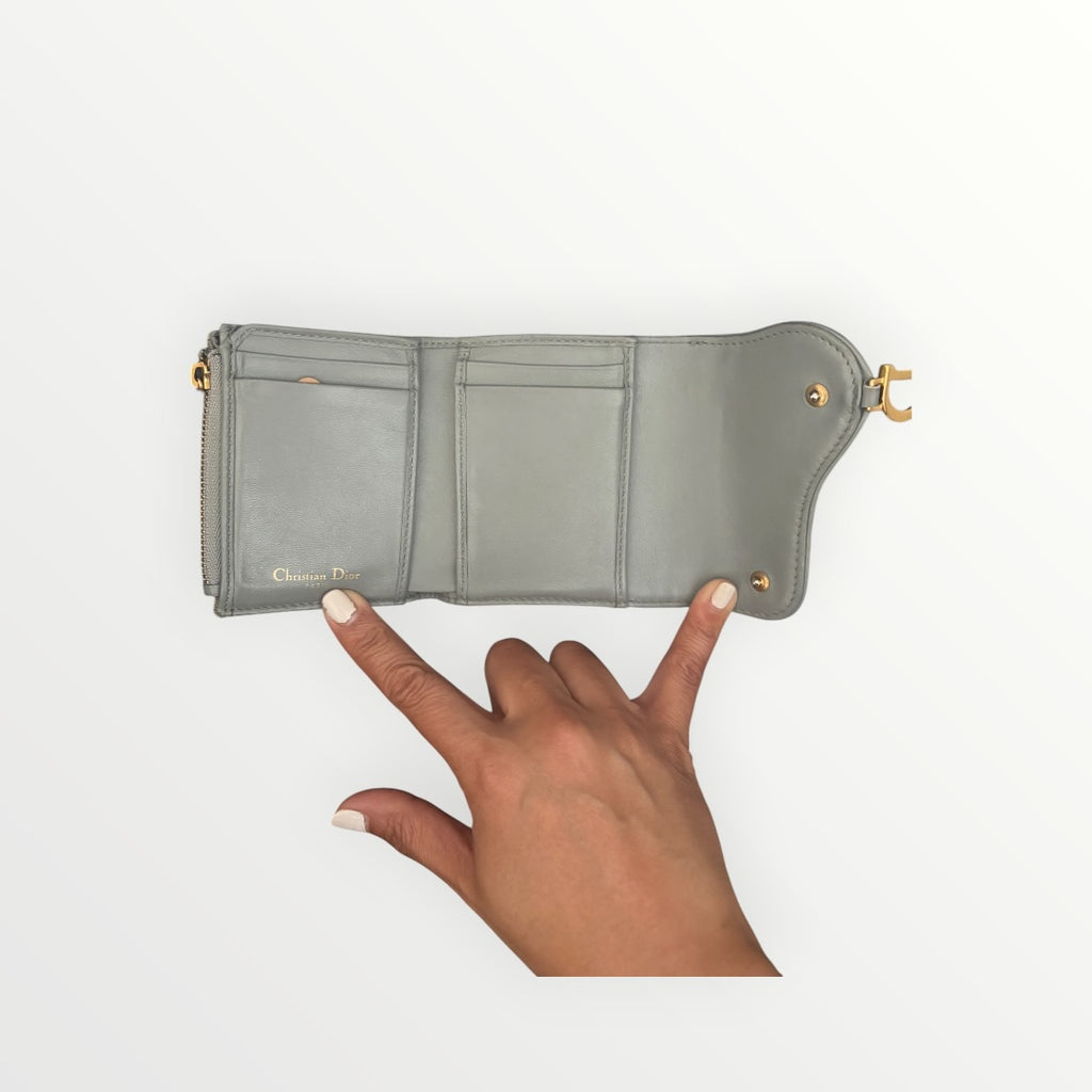 CHRISTIAN DIOR SADDLE LOTUS WALLET