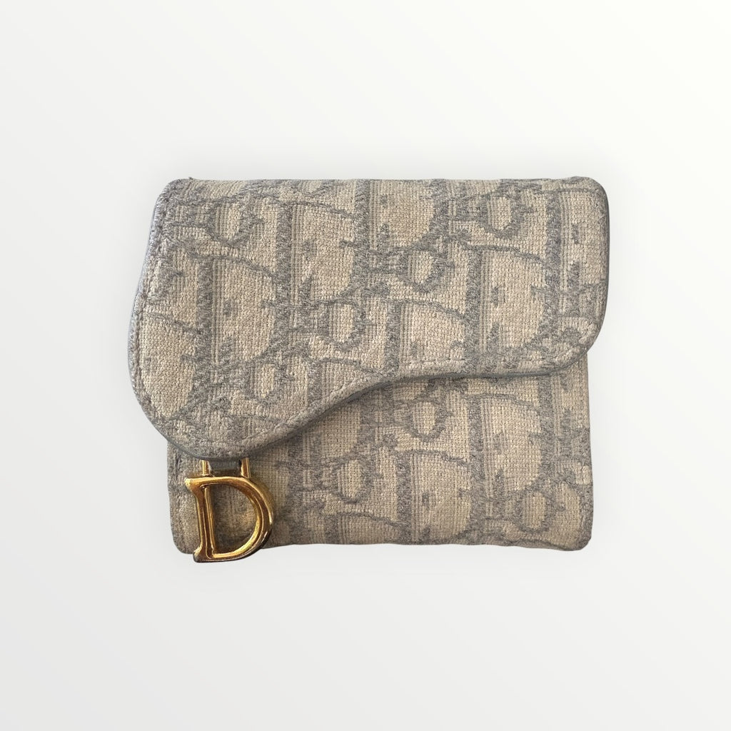 CHRISTIAN DIOR SADDLE LOTUS WALLET