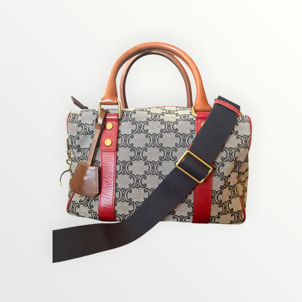 CELINE TRIOMPHE JACQUARD BOSTON BAG