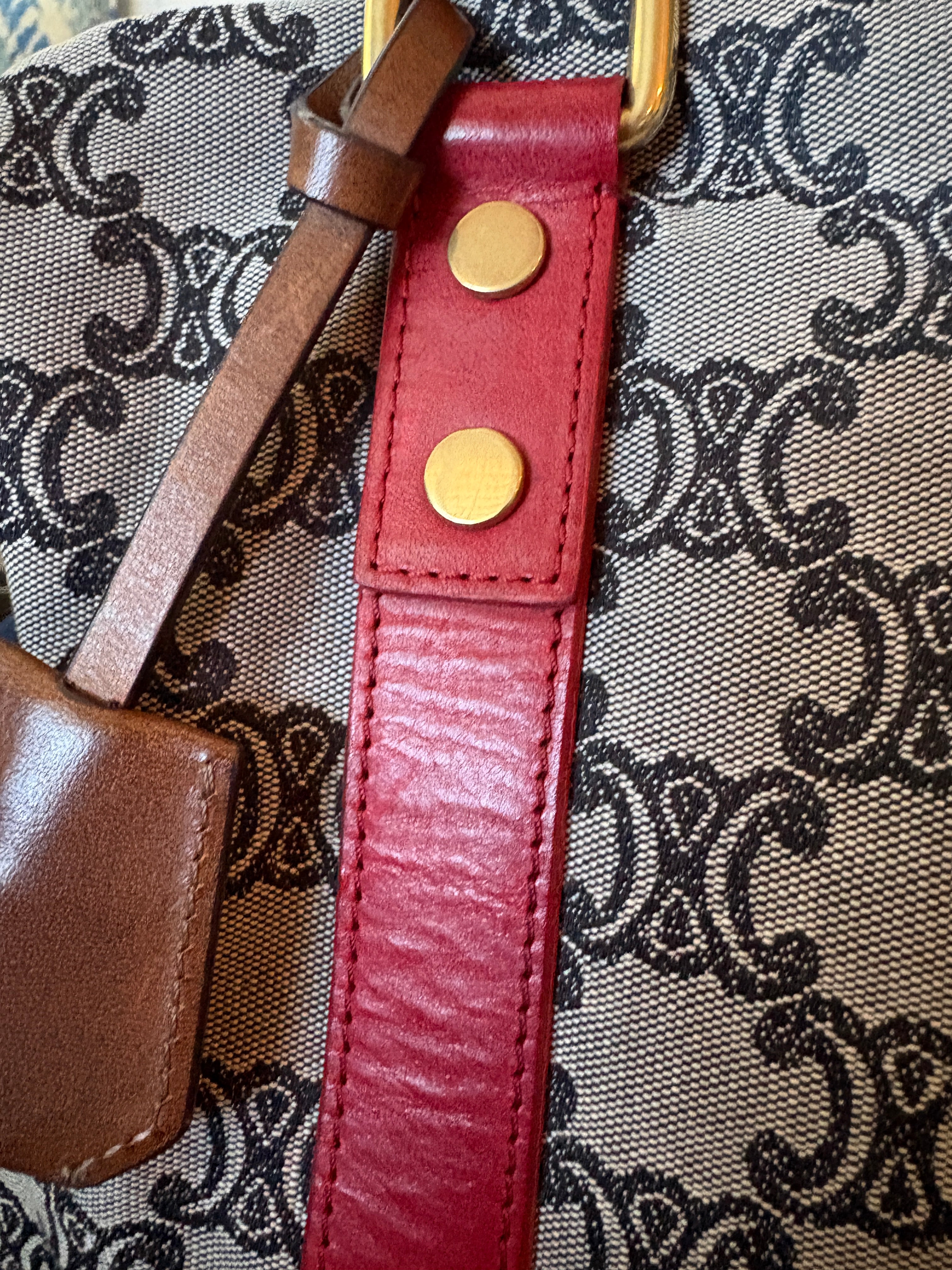 CELINE TRIOMPHE JACQUARD BOSTON BAG