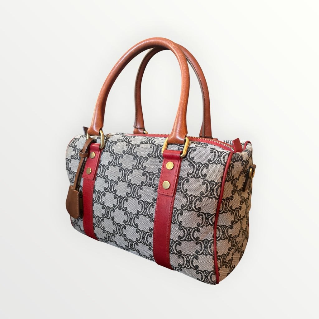 CELINE TRIOMPHE JACQUARD BOSTON BAG
