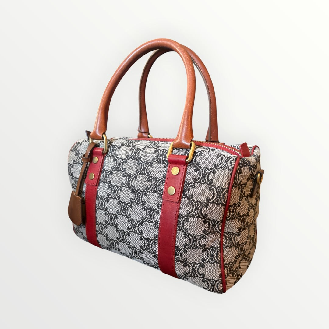 CELINE TRIOMPHE JACQUARD BOSTON BAG