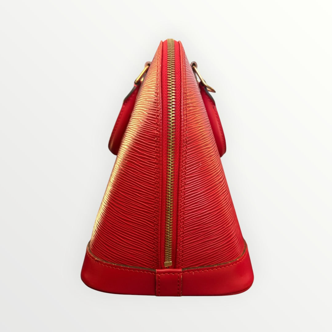 LOUIS VUITTON RED EPI ALMA PM