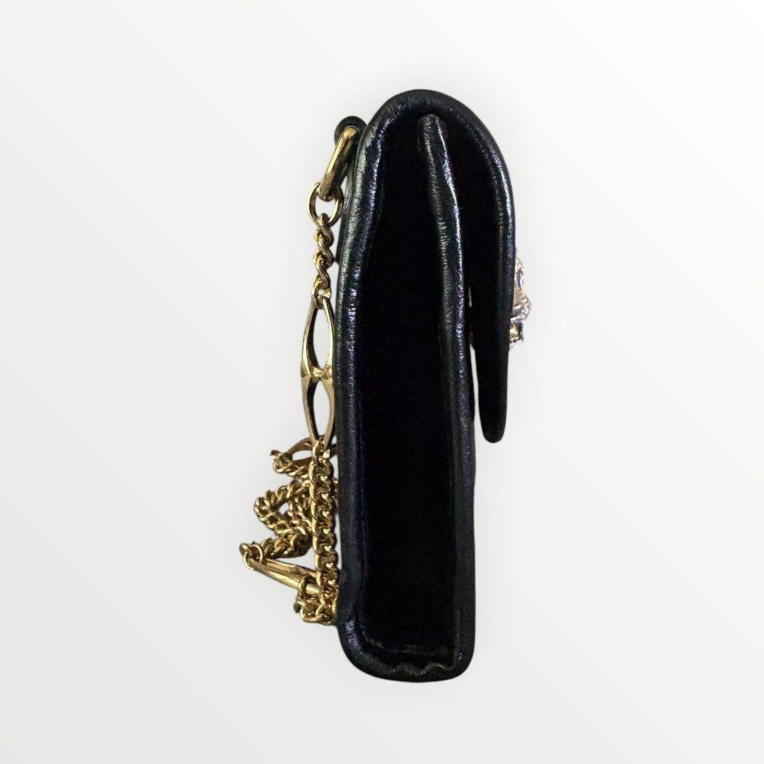 GUCCI RAJAH SMALL WEB TIGER HEAD CHAIN SHOULDER BAG