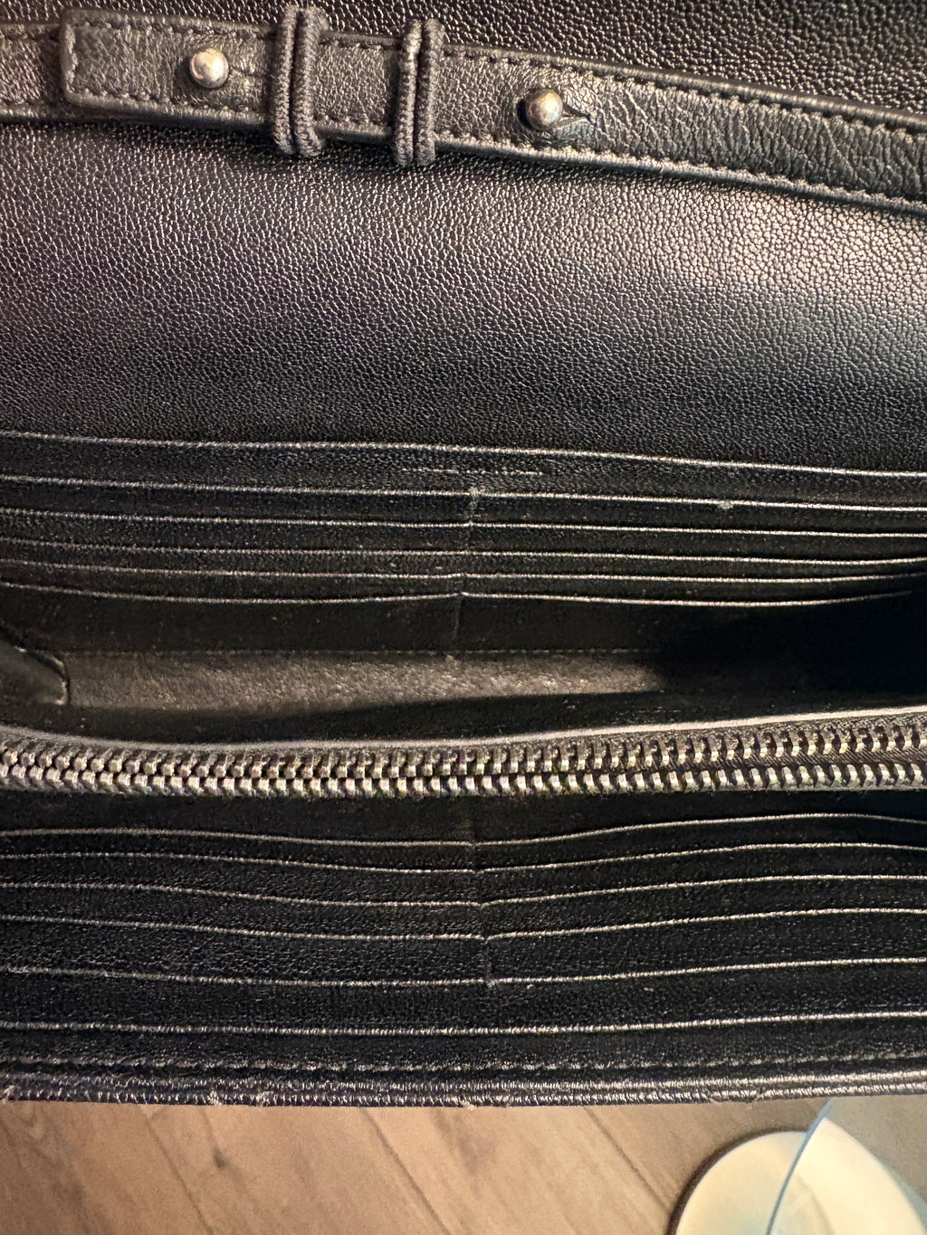 SAINT LAURENT MONOGRAM QUILTED ENVELOPE CHAIN CLUTCH
