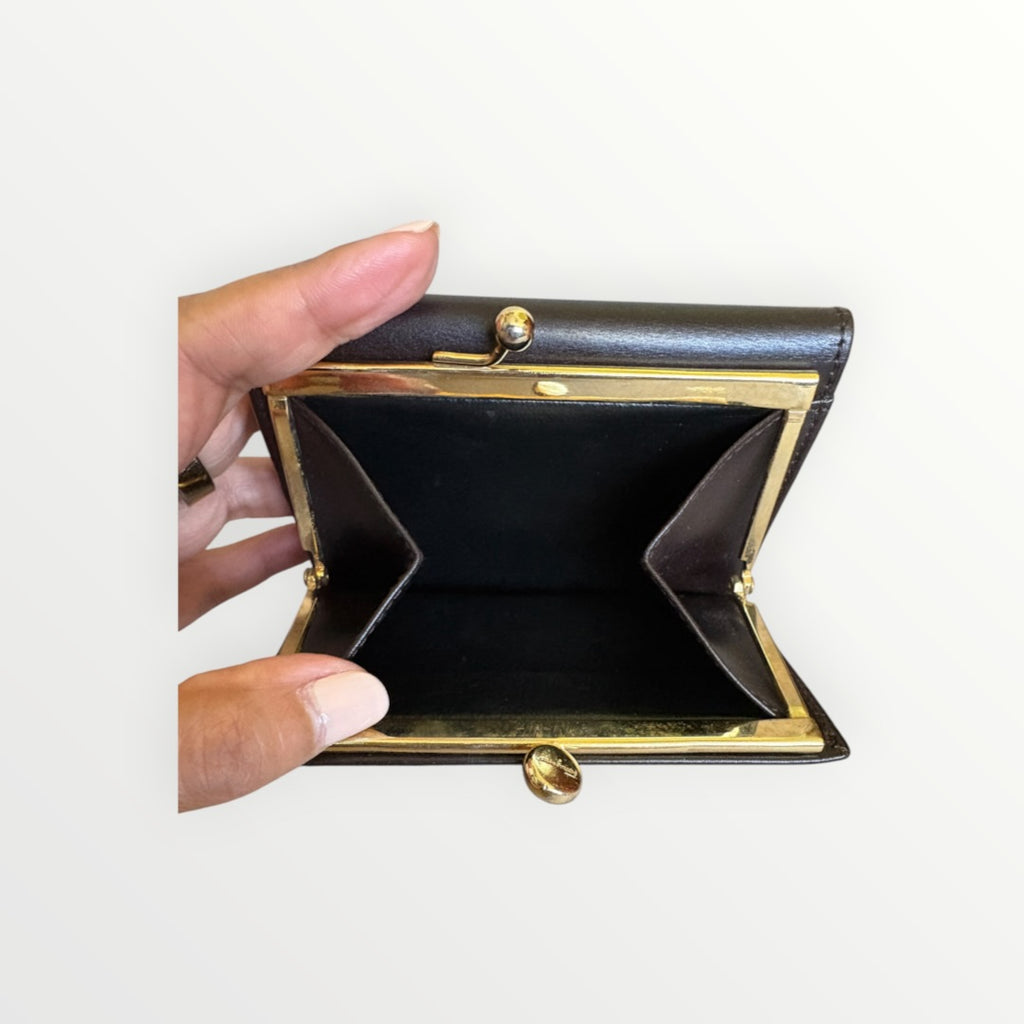 FERRAGAMO BROWN VARA BOW WALLET
