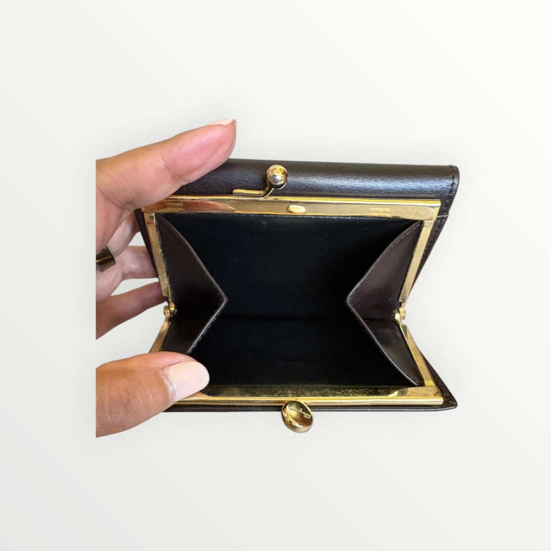 FERRAGAMO BROWN VARA BOW WALLET