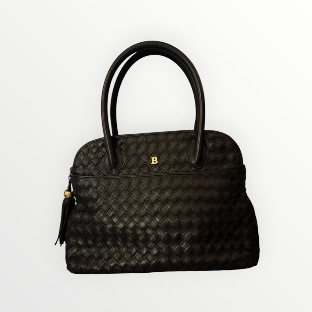 BALLY WOVEN TOP HANDLE DOME SATCHEL