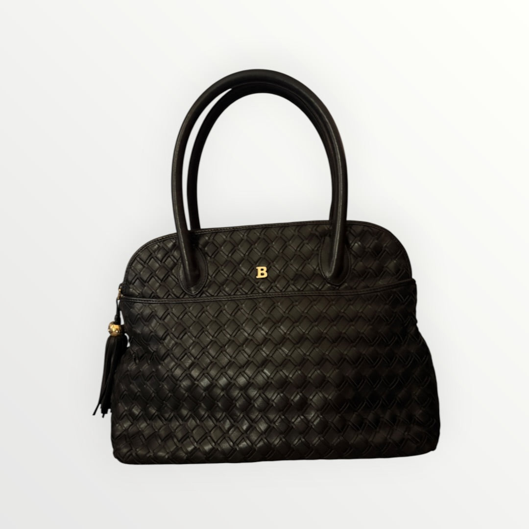BALLY WOVEN TOP HANDLE DOME SATCHEL