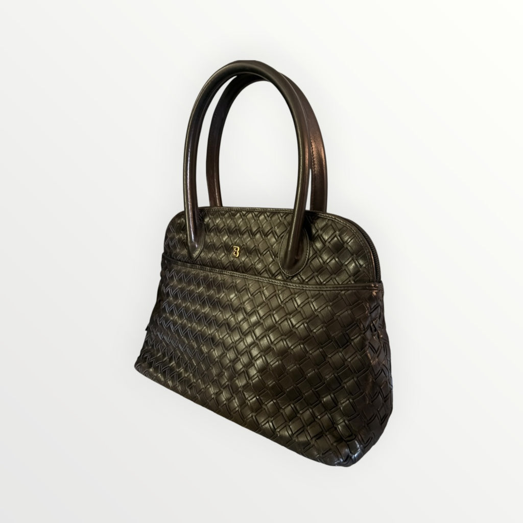 BALLY WOVEN TOP HANDLE DOME SATCHEL