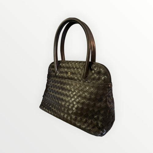 BALLY WOVEN TOP HANDLE DOME SATCHEL