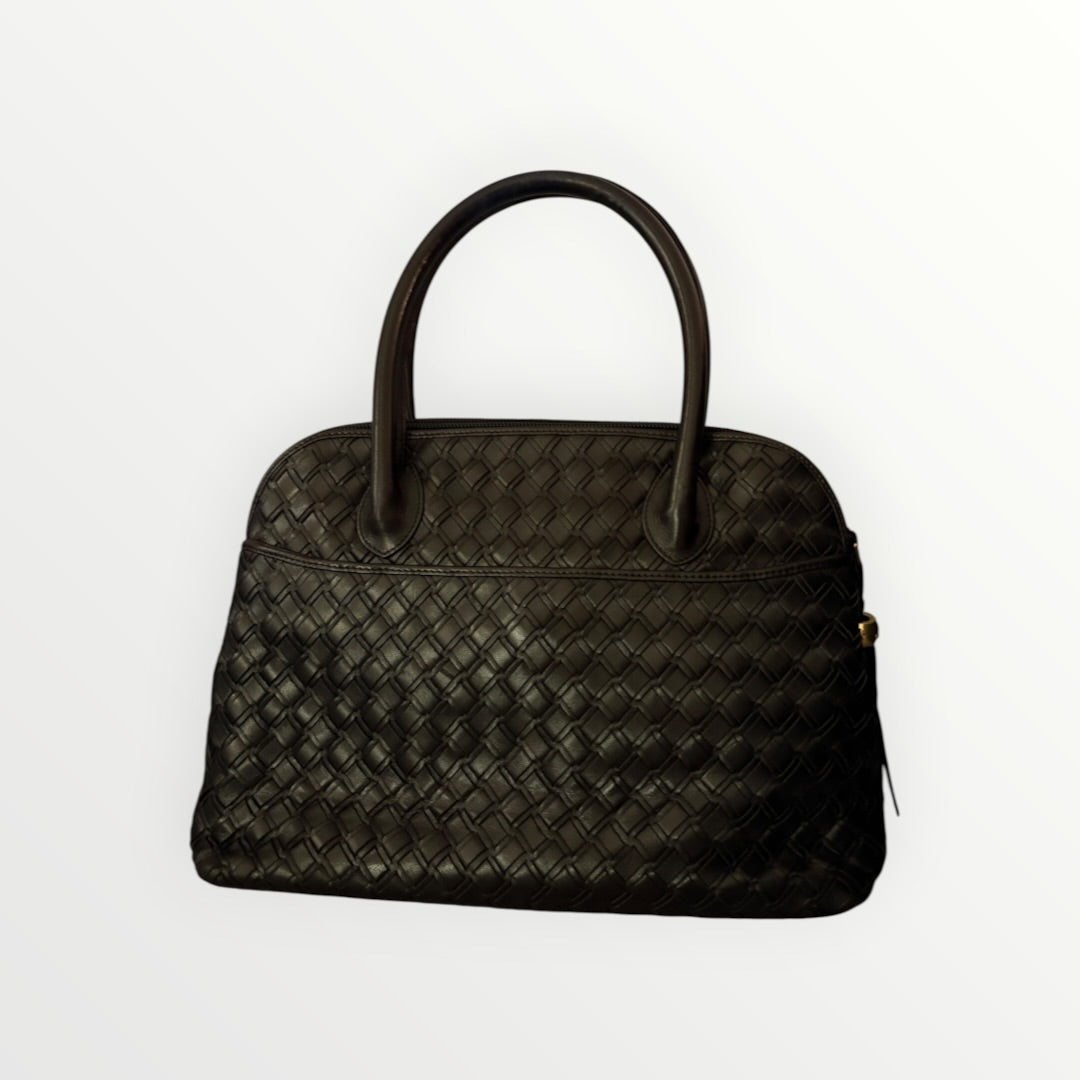 BALLY WOVEN TOP HANDLE DOME SATCHEL