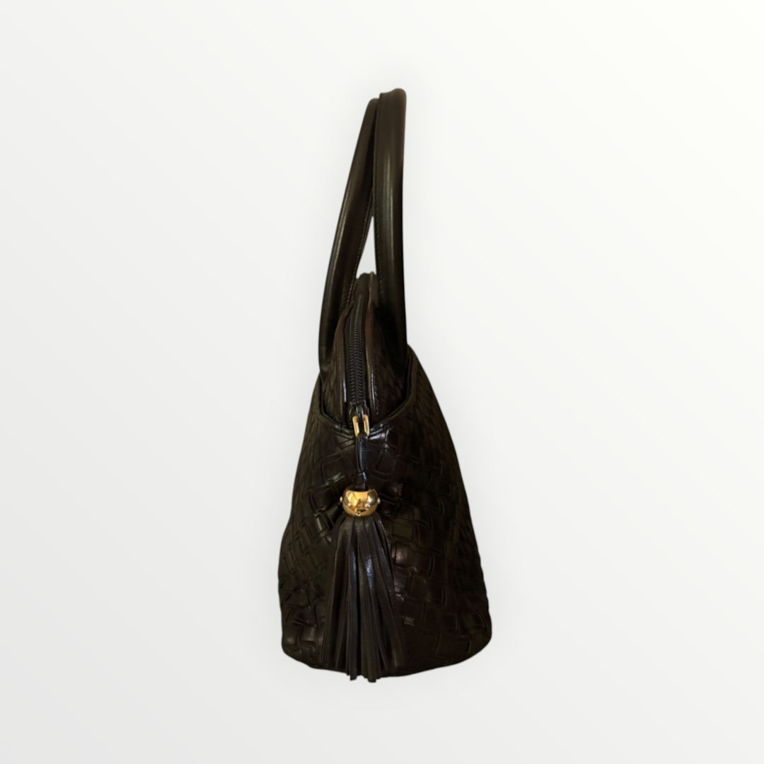 BALLY WOVEN TOP HANDLE DOME SATCHEL