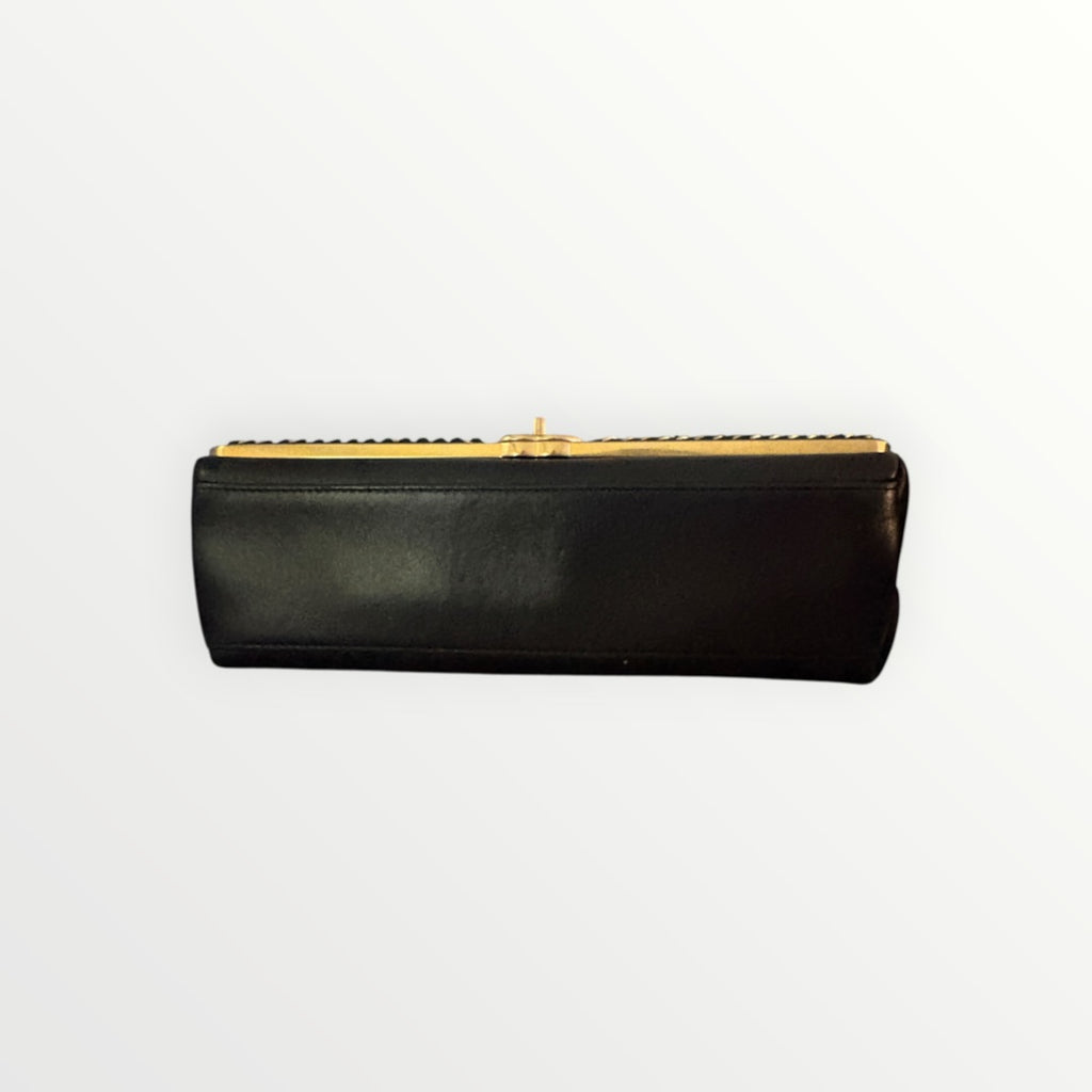 CHANEL CHEVRON QUILTED TOP HANDLE FLAP BAG