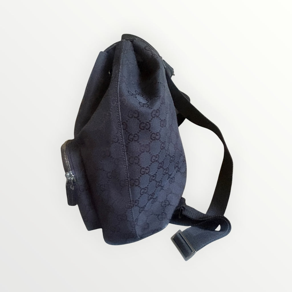 GUCCI BLACK GG JACKIE LOCK BACKPACK