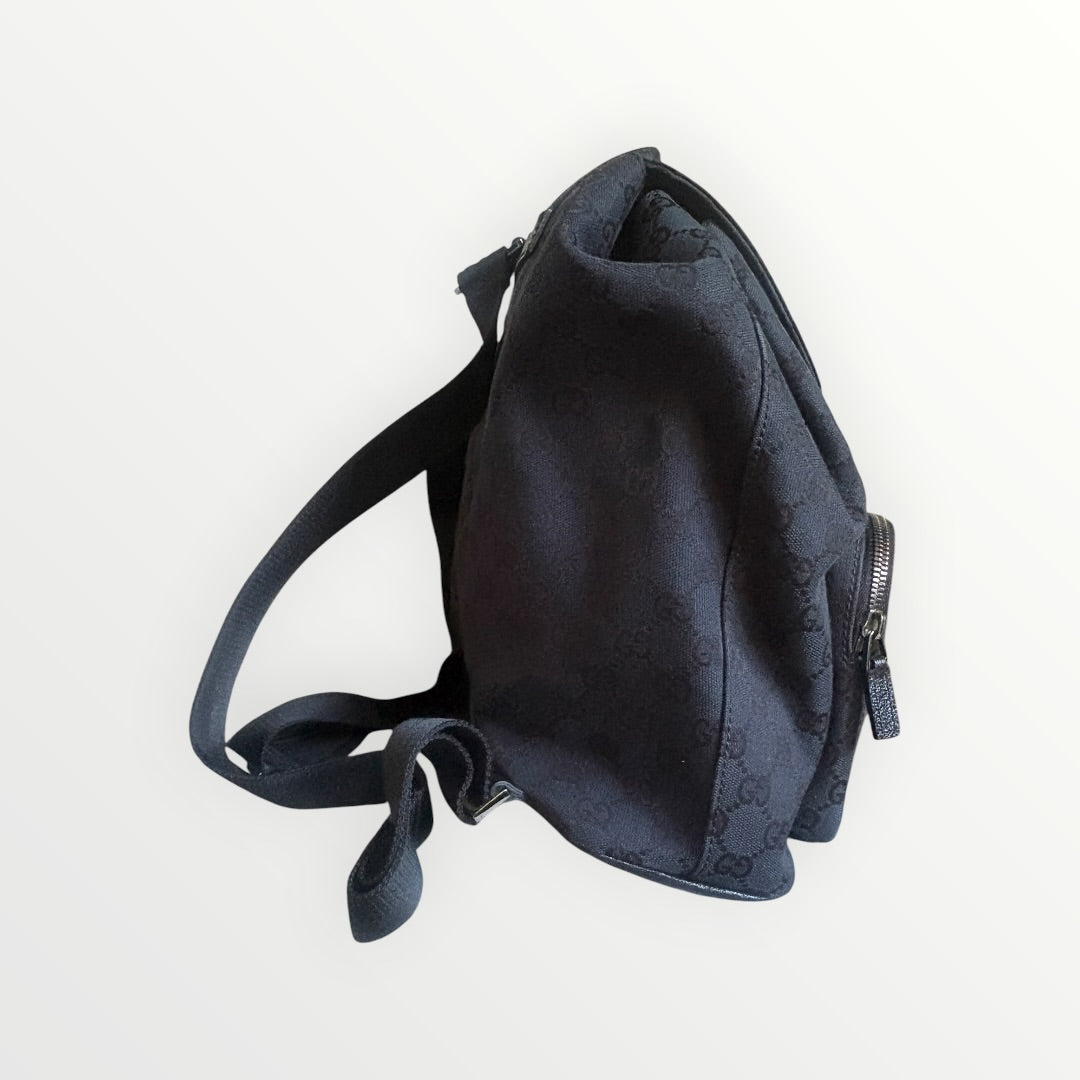 GUCCI BLACK GG JACKIE LOCK BACKPACK