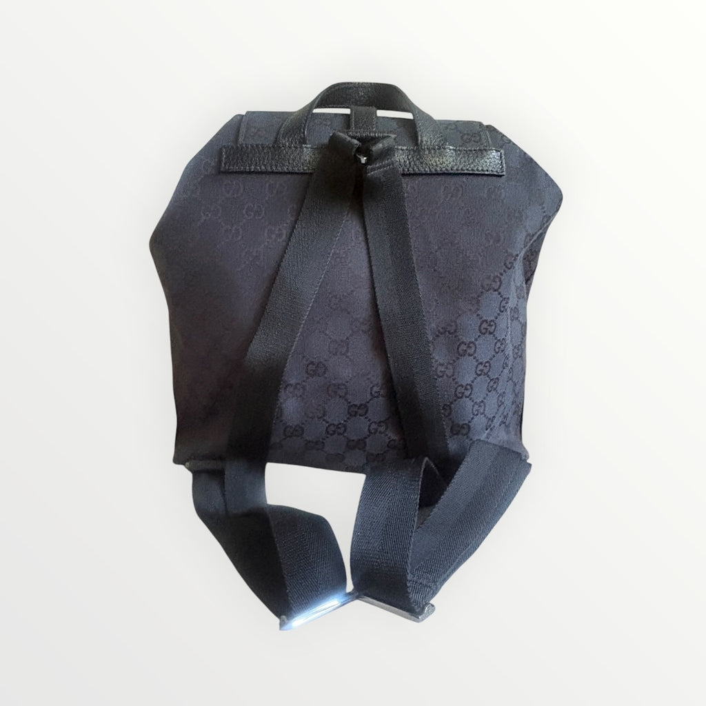GUCCI BLACK GG JACKIE LOCK BACKPACK