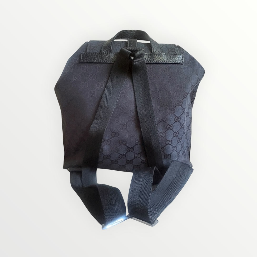 GUCCI BLACK GG JACKIE LOCK BACKPACK