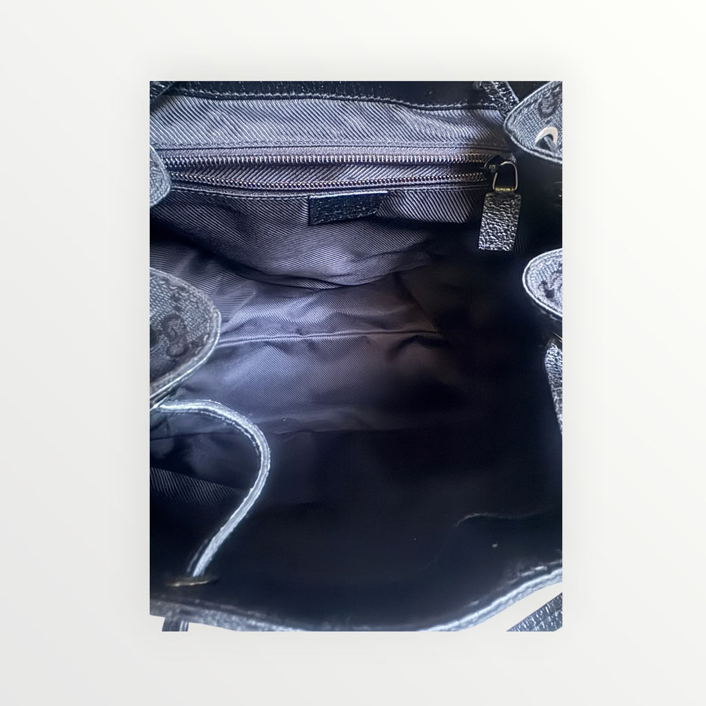 GUCCI BLACK GG JACKIE LOCK BACKPACK