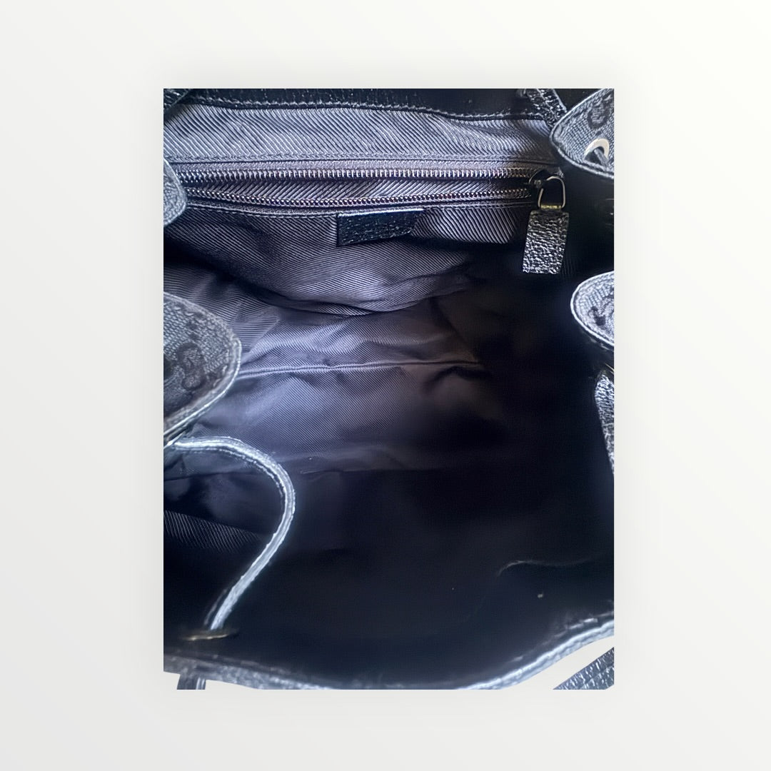 GUCCI BLACK GG JACKIE LOCK BACKPACK