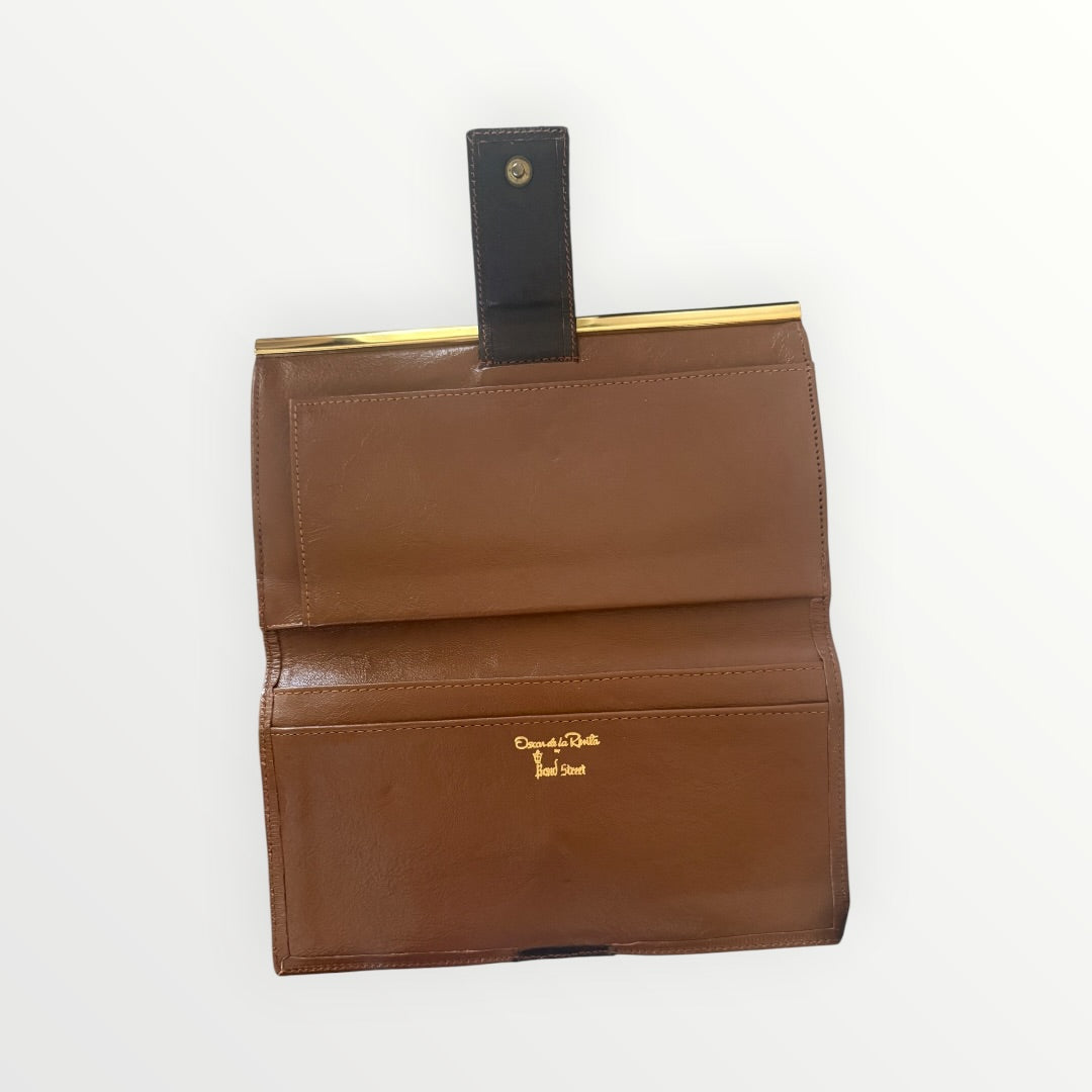 OSCAR DE LA RENTA LEATHER FRAME WALLET