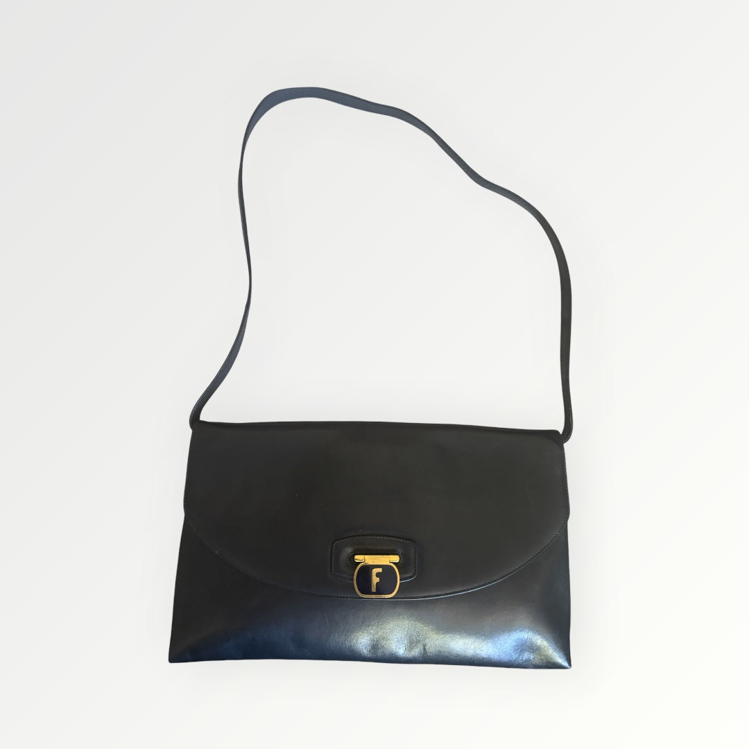 FERRAGAMO GANCINI SHOULDER BAG WITH POUCH