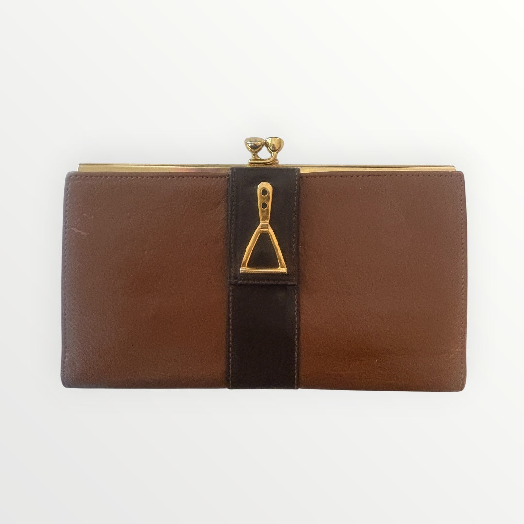 OSCAR DE LA RENTA LEATHER FRAME WALLET