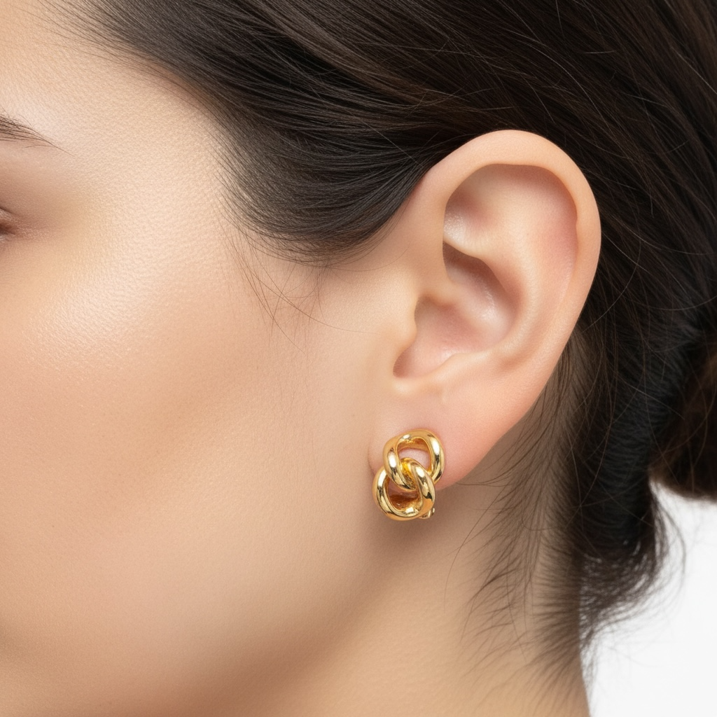 CHRISTIAN DIOR INTERLOCKING KNOT EARRINGS