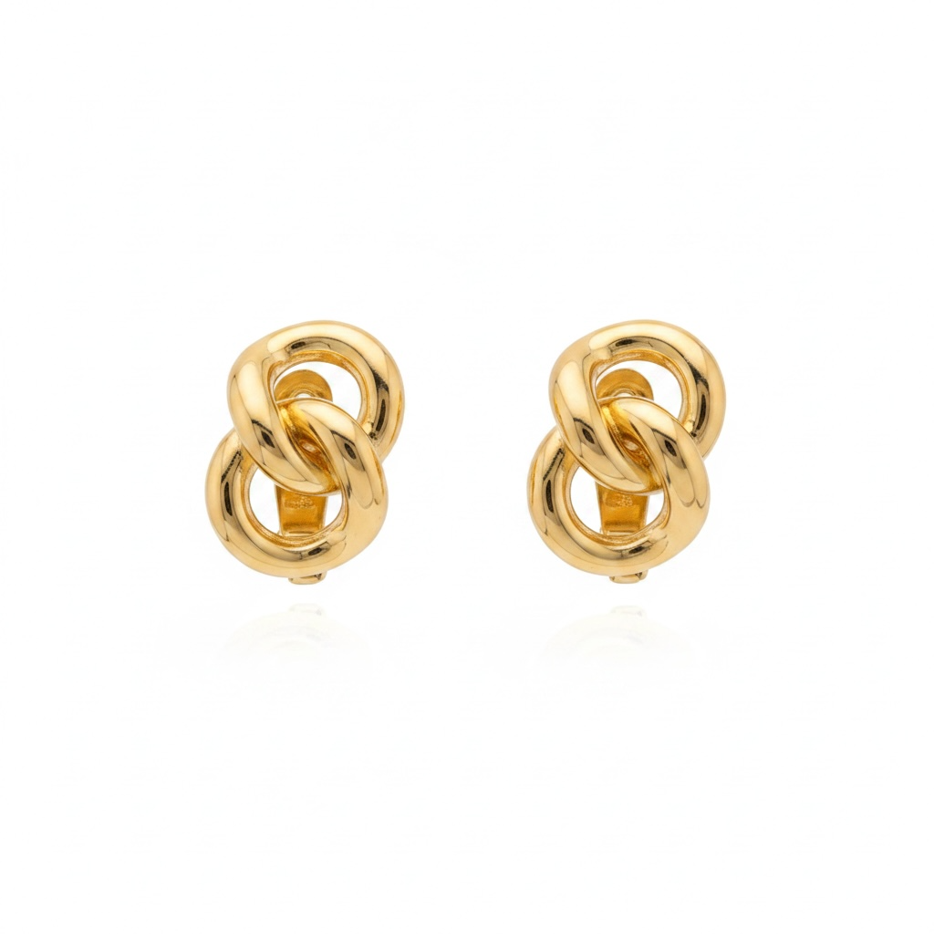 CHRISTIAN DIOR INTERLOCKING KNOT EARRINGS