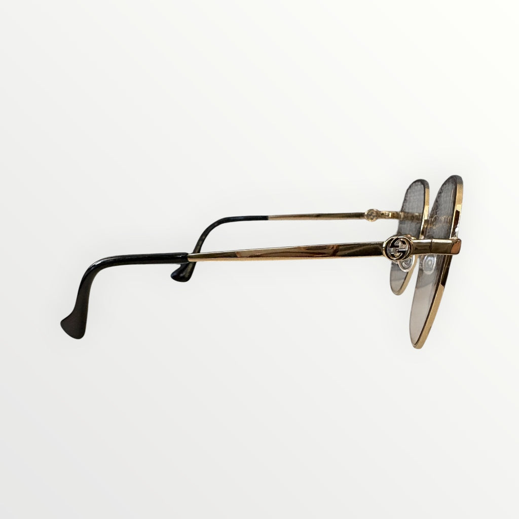 GUCCI OVERSIZED WIRE FRAME SUNGLASSES