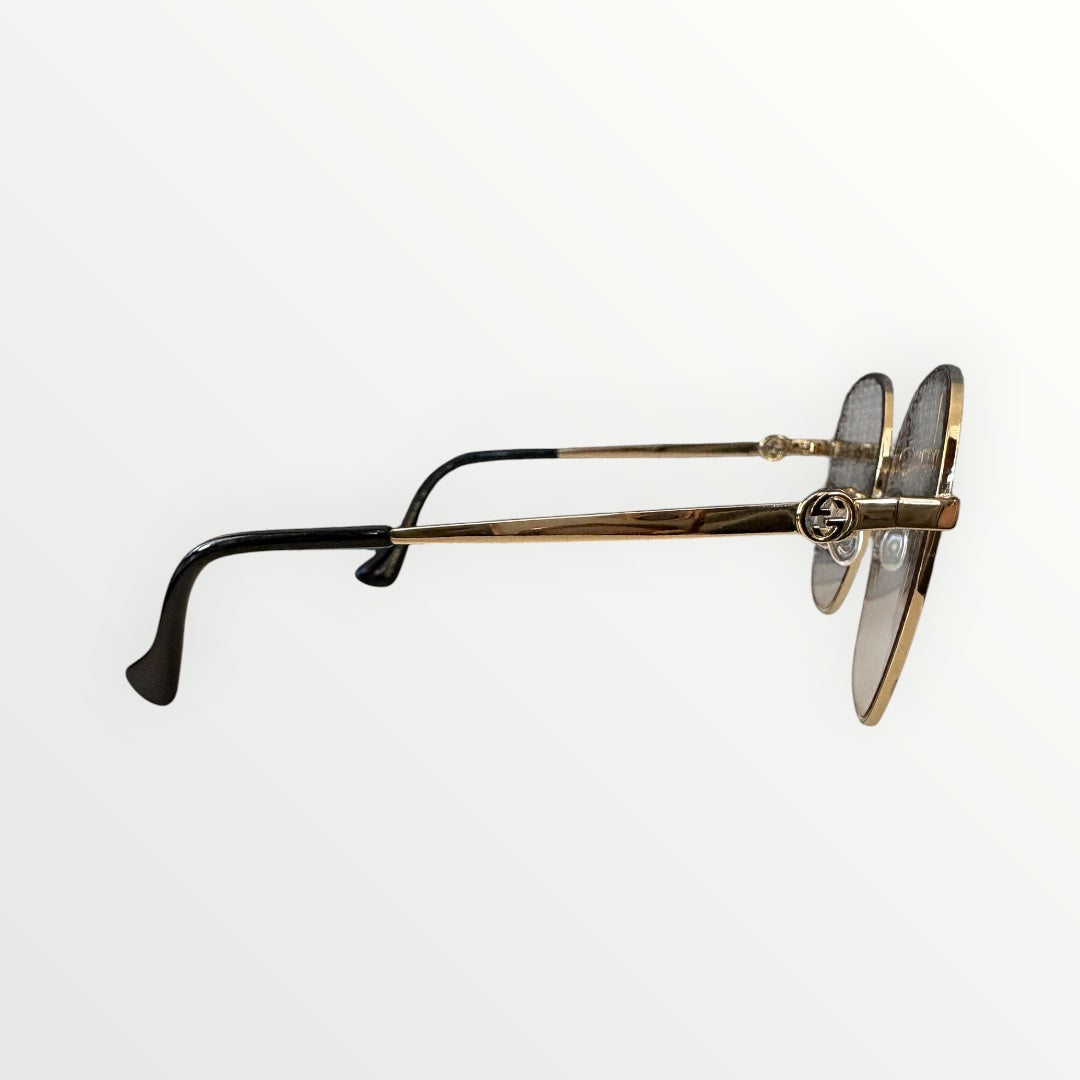 GUCCI OVERSIZED WIRE FRAME SUNGLASSES
