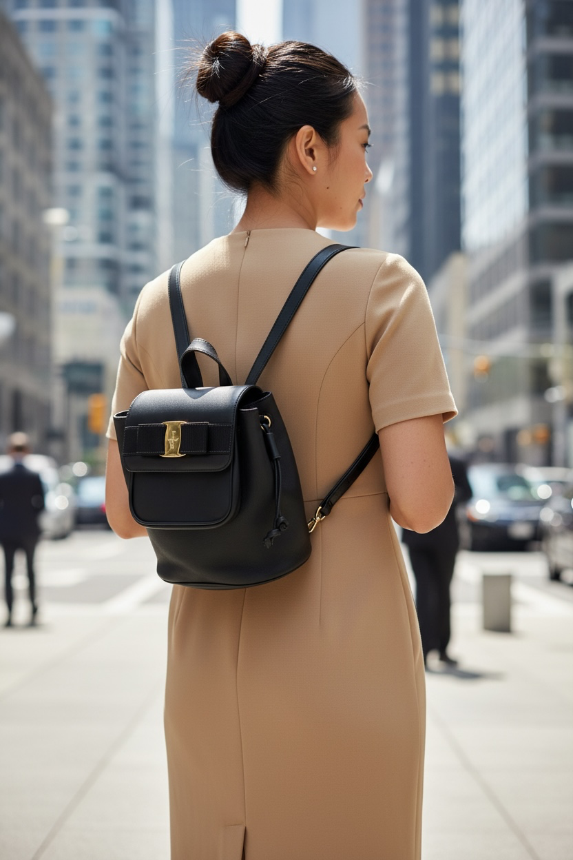 FERRAGAMO VARA BOW DRAWSTRING BACKPACK
