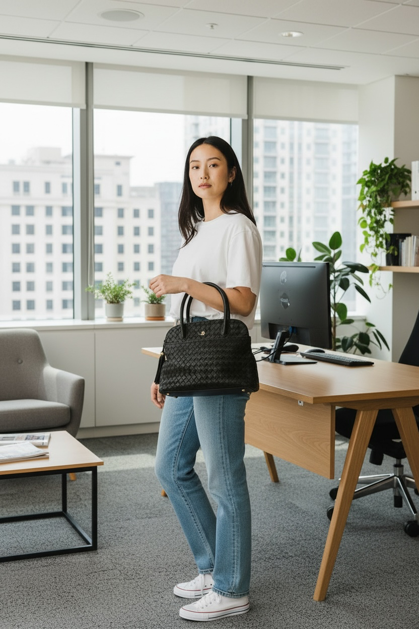BALLY WOVEN TOP HANDLE DOME SATCHEL