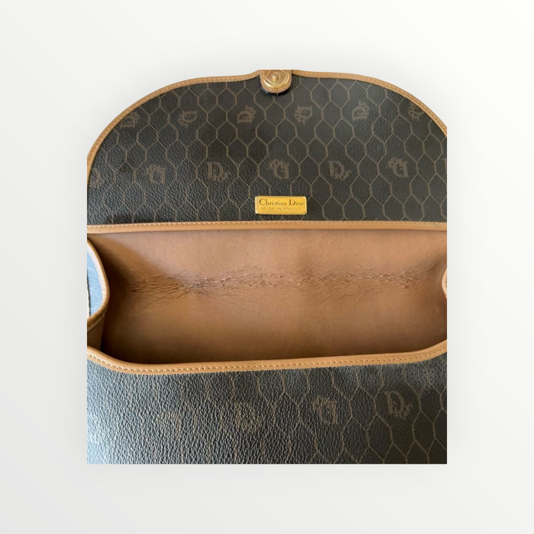 CHRISTIAN DIOR HONEYCOMB SADDLE CROSSBODY BAG