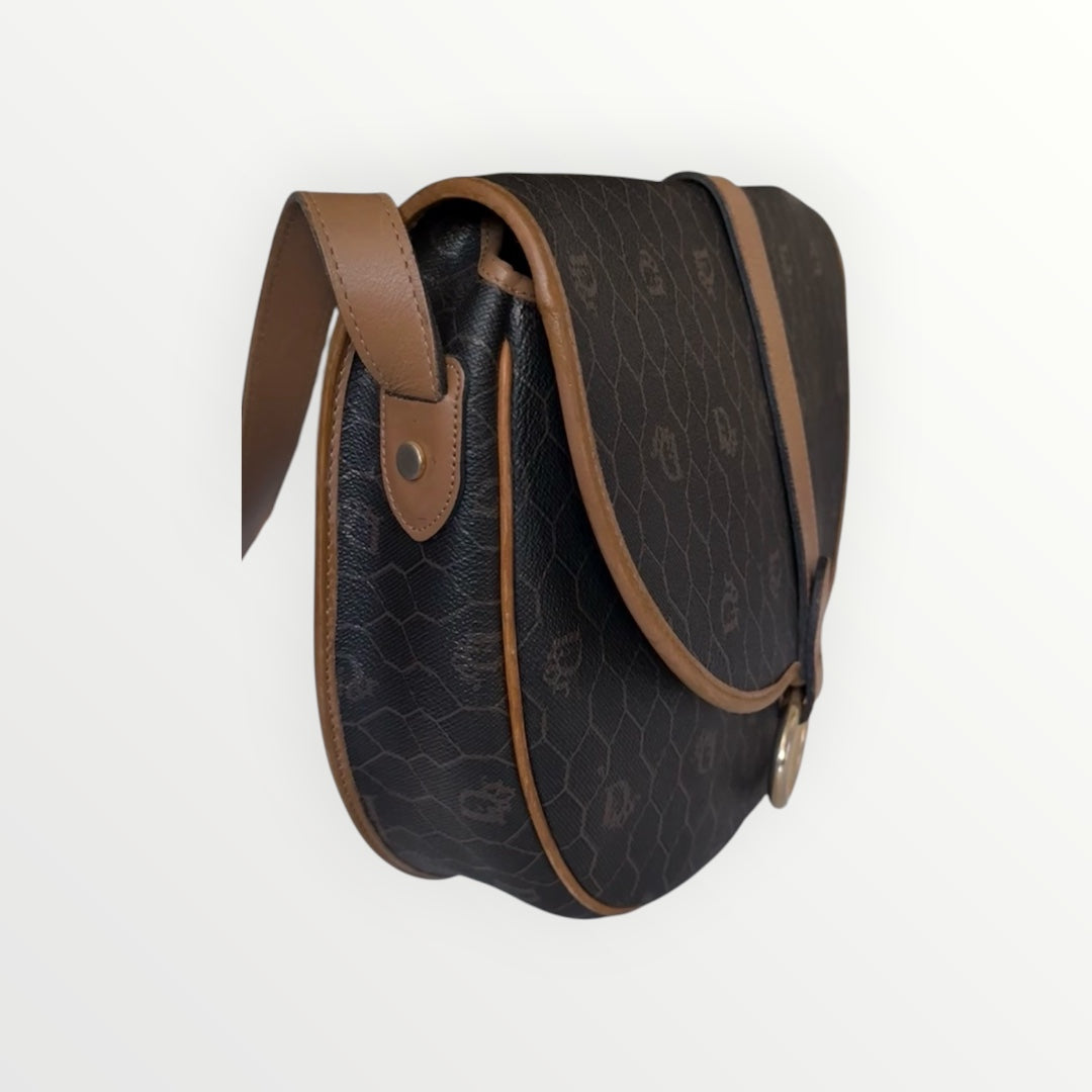 CHRISTIAN DIOR HONEYCOMB SADDLE CROSSBODY BAG
