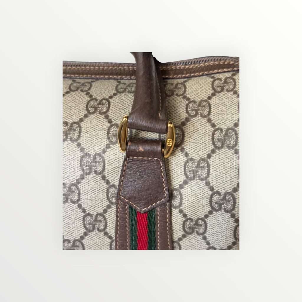 GUCCI GG SUPREME SHERRY LINE BOSTON BAG