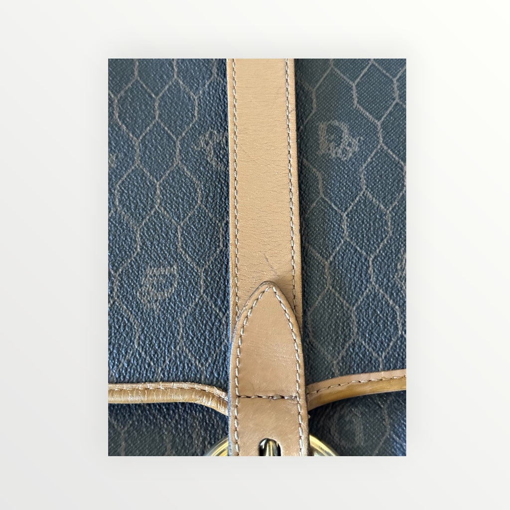 CHRISTIAN DIOR HONEYCOMB SADDLE CROSSBODY BAG