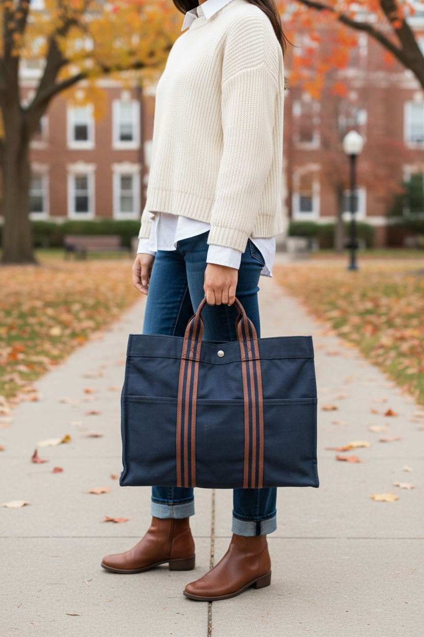HERMÈS CANVAS FOURRE TOUT MM TOTE