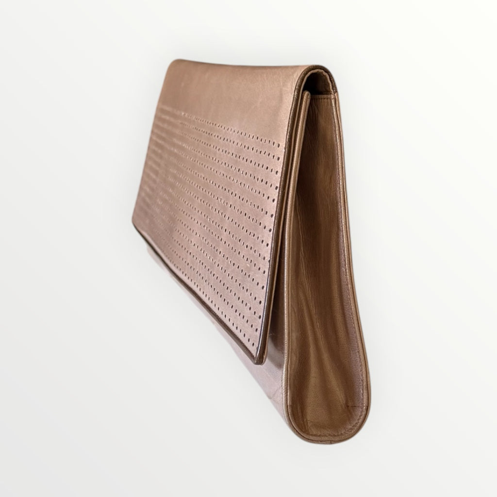 BALLY PERFORATED LEATHER CLUTCH
