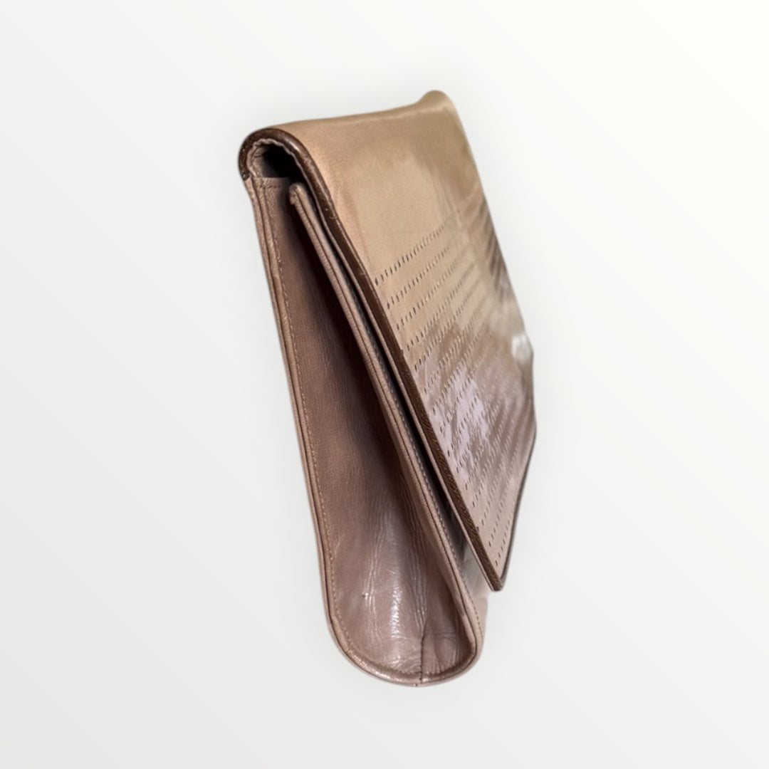 BALLY PERFORATED LEATHER CLUTCH