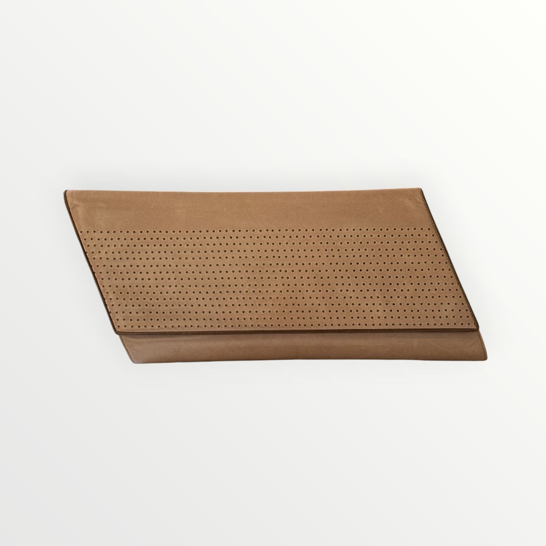 BALLY PERFORATED LEATHER CLUTCH