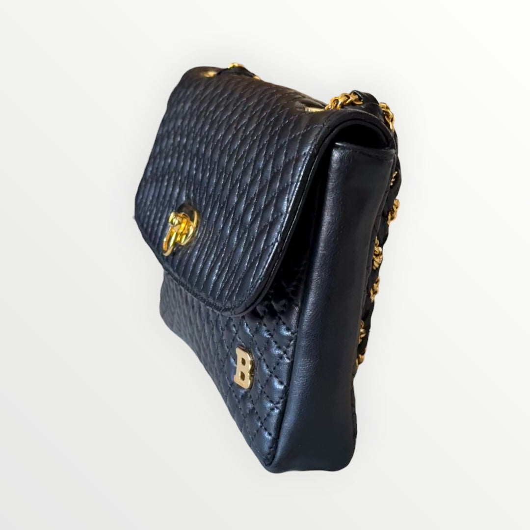 BALLY QUILTED LEATHER CHAIN SHOULDER BAG
